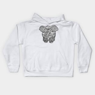 Elephant Zentangle Kids Hoodie